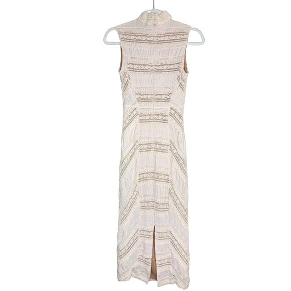 Cinq a Sept Kora Lace Choker Midi Dress Size 00 Sheath Cocktail Wedding Formal - Picture 13 of 13